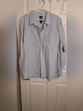 GAP Women’s XXL Tall Striped Button Down Shirt Oversized Organic Cotton